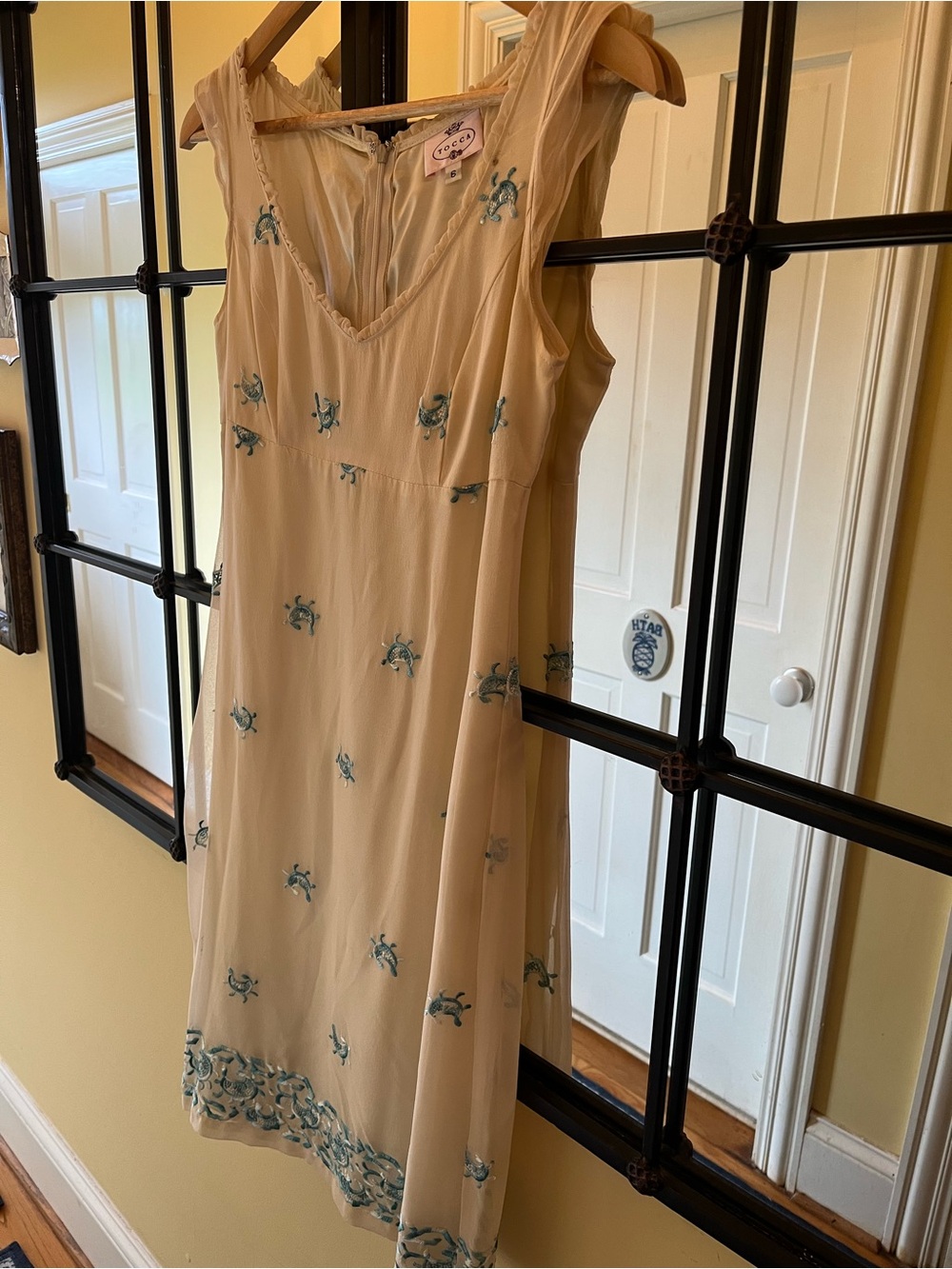 TOCCA Vintage Cream Sleeveless Embroidered Feminine Dress